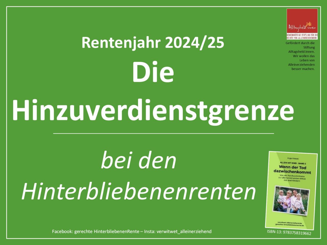 Die Hinzuverdienstgrenze oder der Freibetrag 2024 - Verwitwet Bildidee 